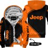 Premium - Custom Name - Jeep - Orange - Fleece Zip Hoodie