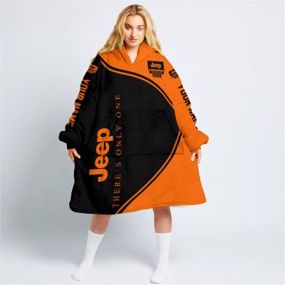 Premium - Custom Name - Jeep - Orange - Oodie Blanket