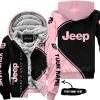 Premium - Custom Name - Jeep - Pink - Fleece Zip Hoodie