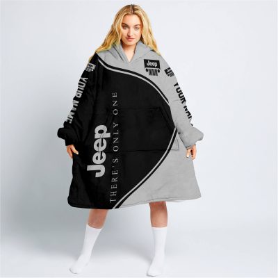 Premium - Custom Name - Jeep - Silver - Oodie Blanket