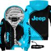 Premium - Custom Name - Jeep - Sky Blue - Fleece Zip Hoodie