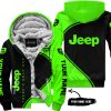 Premium - Custom Name - Jeep - Vivid Green - Fleece Zip Hoodie