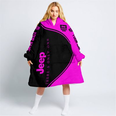 Premium - Custom Name - Jeep - Vivid Pink - Oodie Blanket