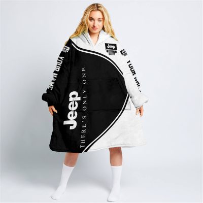 Premium - Custom Name - Jeep - White - Oodie Blanket