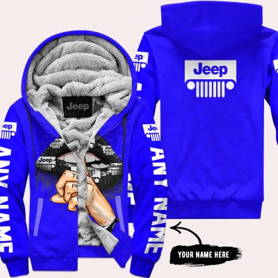 Shut The Fnck Up – Custom Name Jeep – Blue - Fleece Zip Hoodie