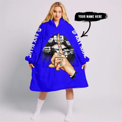 Shut The Fnck Up – Custom Name Jeep – Blue - Oodie Blanket