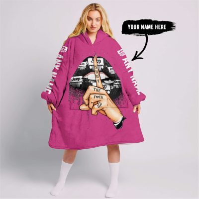 Shut The Fnck Up – Custom Name Jeep – Bright Pink - Oodie Blanket
