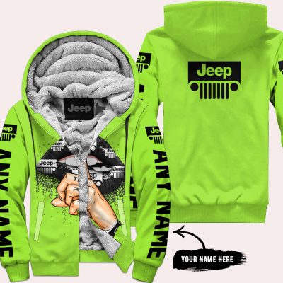 Shut The Fnck Up – Custom Name Jeep – Green - Fleece Zip Hoodie
