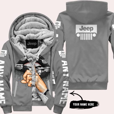 Shut The Fnck Up – Custom Name Jeep – Grey - Fleece Zip Hoodie