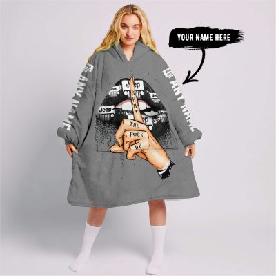 Shut The Fnck Up – Custom Name Jeep – Grey - Oodie Blanket