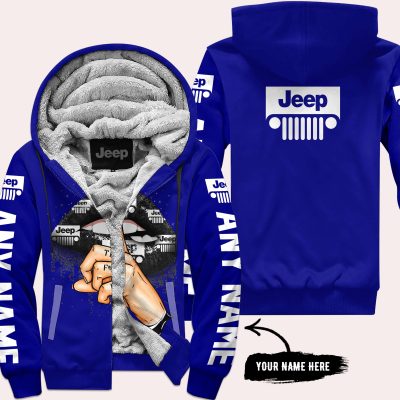 Shut The Fnck Up – Custom Name Jeep – Navy - Fleece Zip Hoodie