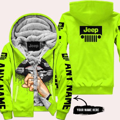 Shut The Fnck Up – Custom Name Jeep – Neon - Fleece Zip Hoodie