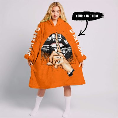 Shut The Fnck Up – Custom Name Jeep – Orange - Oodie Blanket