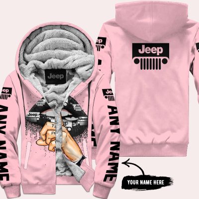 Shut The Fnck Up – Custom Name Jeep – Pink - Fleece Zip Hoodie