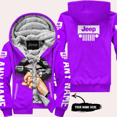 Shut The Fnck Up – Custom Name Jeep – Purple - Fleece Zip Hoodie