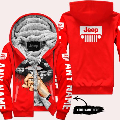 Shut The Fnck Up – Custom Name Jeep – Red - Fleece Zip Hoodie