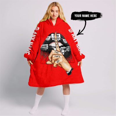 Shut The Fnck Up – Custom Name Jeep – Red - Oodie Blanket
