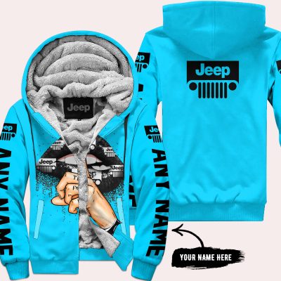 Shut The Fnck Up – Custom Name Jeep – Sky Blue - Fleece Zip Hoodie