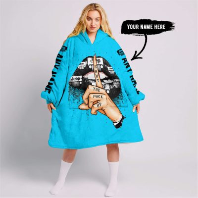 Shut The Fnck Up – Custom Name Jeep – Sky Blue - Oodie Blanket
