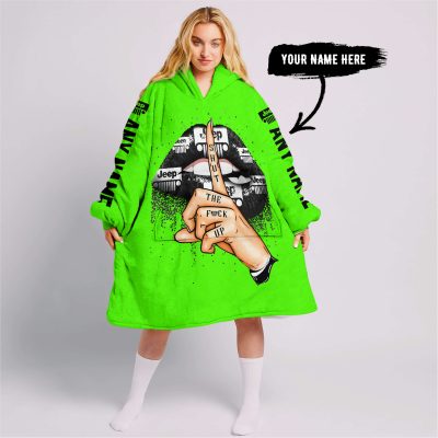 Shut The Fnck Up – Custom Name Jeep – Vivid Green - Oodie Blanket