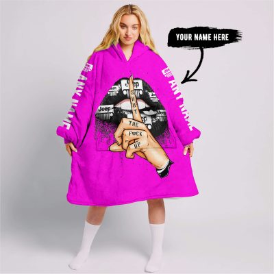 Shut The Fnck Up – Custom Name Jeep – Vivid Pink - Oodie Blanket