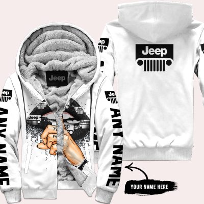 Shut The Fnck Up – Custom Name Jeep – White - Fleece Zip Hoodie
