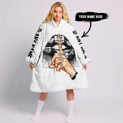 Shut The Fnck Up – Custom Name Jeep – White - Oodie Blanket