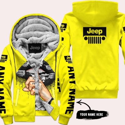 Shut The Fnck Up – Custom Name Jeep – Yellow - Fleece Zip Hoodie