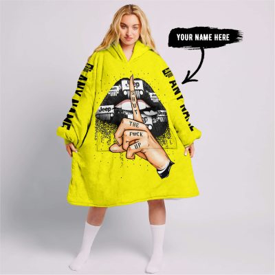 Shut The Fnck Up – Custom Name Jeep – Yellow - Oodie Blanket