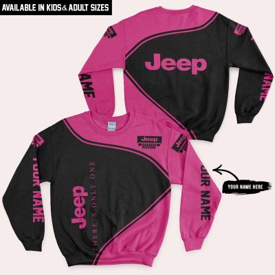 Premium - Custom Name - Jeep - Bright Pink - Sweatshirt