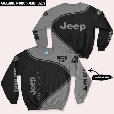 Premium - Custom Name - Jeep - Grey - Sweatshirt