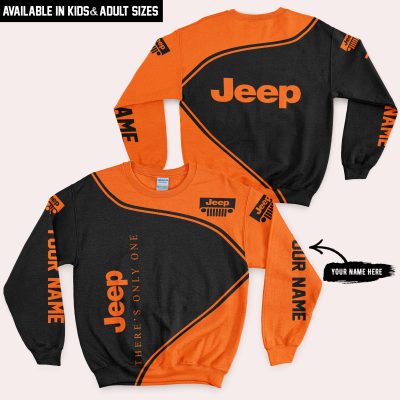 Premium - Custom Name - Jeep - Orange - Sweatshirt