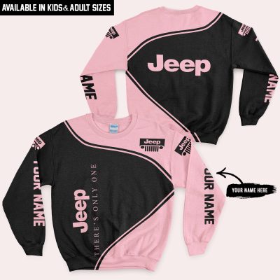 Premium - Custom Name - Jeep - Pink - Sweatshirt