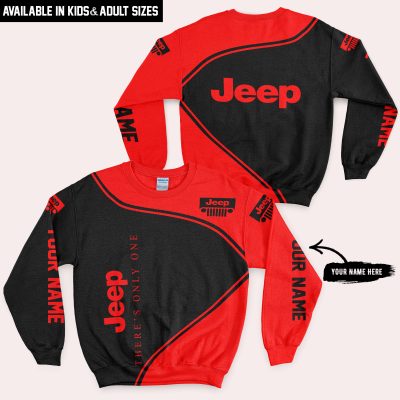 Premium - Custom Name - Jeep - Red - Sweatshirt