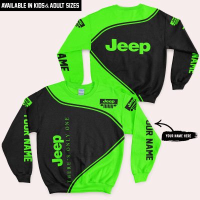 Premium - Custom Name - Jeep - Vivid Green - Sweatshirt
