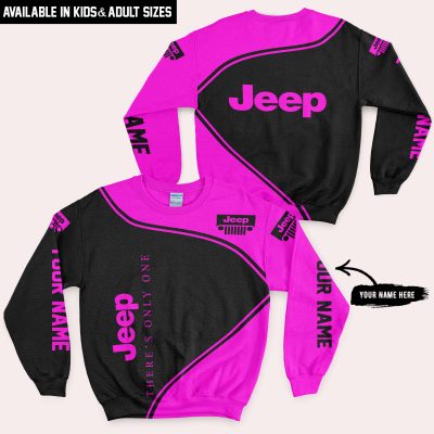 Premium - Custom Name - Jeep - Vivid Pink  - Sweatshirt