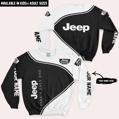 Premium - Custom Name - Jeep - White - Sweatshirt