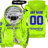 JUST BRAAAP IT – CUSTOM NAME RACING – HUSQVARNA – BLUE - FLEECE ZIP HOODIE