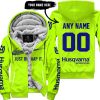 JUST BRAAAP IT – CUSTOM NAME RACING – HUSQVARNA – NAVY - FLEECE ZIP HOODIE