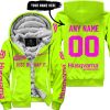 JUST BRAAAP IT – CUSTOM NAME RACING – HUSQVARNA – VIVID PINK - FLEECE ZIP HOODIE