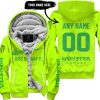 JUST BRAAAP IT – CUSTOM NAME RACING – MONSTER – GREEN - FLEECE ZIP HOODIE