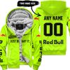 JUST BRAAAP IT – CUSTOM NAME RACING – REDBULL – BLACK - FLEECE ZIP HOODIE