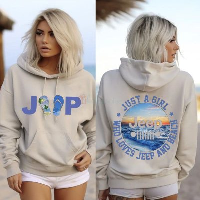 Just A Girl Who Loves Beach Jeep Girl Hoodie