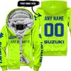 JUST BRAAAP IT – CUSTOM NAME RACING – SUZUKI – BLUE - FLEECE ZIP HOODIE