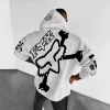 FOX PRINT CASUAL HOODIE NA83