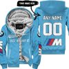 JUST BRAAAP IT – CUSTOM NAME RACING – BMW – BLUE - FLEECE ZIP HOODIE