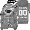 JUST BRAAAP IT – CUSTOM NAME RACING – CAN-AM – GREY - FLEECE ZIP HOODIE