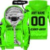 JUST BRAAAP IT – CUSTOM NAME RACING – CAN-AM – VIVID GREEN - FLEECE ZIP HOODIE