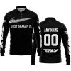 JUST BRAAAP IT – CUSTOM NAME RACING – FLY RACING – BLACK - LONG SLEEVE POLO SHIRT