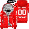 JUST BRAAAP IT – CUSTOM NAME RACING – FLY RACING – RED - FLEECE ZIP HOODIE